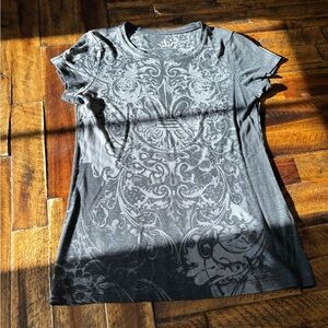 Chic Charcoal Patterned Women's Tee